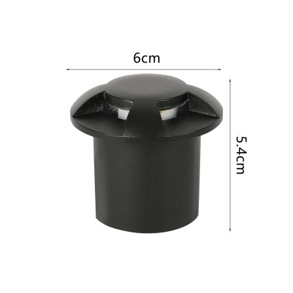 Brilagi - GROUNDRAY LED ajettava ulkovalaisin LED/1W/230V musta IP67