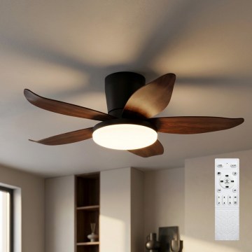 Brilagi - Himennettävä LED-kattotuuletin 32 W / 230 V, 95 cm, musta/ruskea + kaukosäädin
