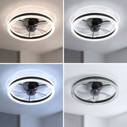 Brilagi - LED-himennettävä kattotuuletin LED/62W/230V halkaisija 50 cm musta + kaukosäädin