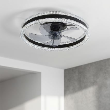 Brilagi - LED-himennettävä kattotuuletin LED/62W/230V halkaisija 50 cm musta + kaukosäädin