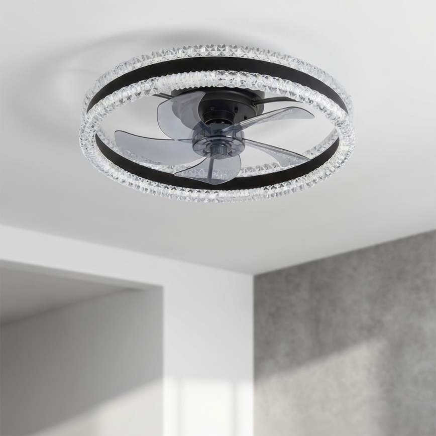 Brilagi - LED-himennettävä kattotuuletin LED/62W/230V halkaisija 50 cm musta + kaukosäädin