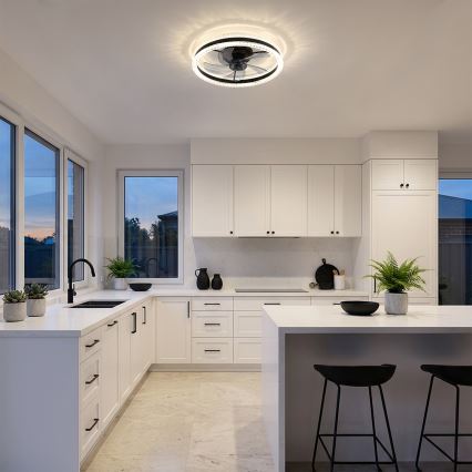 Brilagi - LED-himennettävä kattotuuletin LED/62W/230V halkaisija 50 cm musta + kaukosäädin