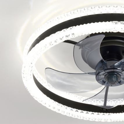 Brilagi - LED-himennettävä kattotuuletin LED/62W/230V halkaisija 50 cm musta + kaukosäädin
