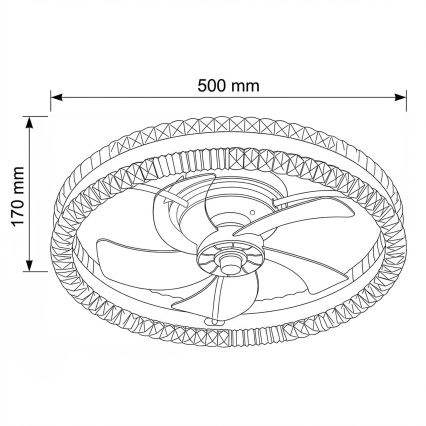 Brilagi - LED-himennettävä kattotuuletin LED/62W/230V halkaisija 50 cm musta + kaukosäädin