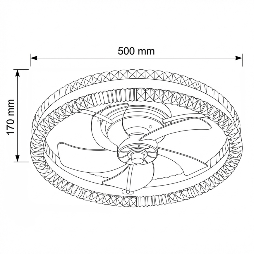 Brilagi - LED-himennettävä kattotuuletin LED/62W/230V halkaisija 50 cm musta + kaukosäädin