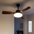 Brilagi - Himennettävä LED-kattotuuletin LED/34W/230V 3000-6500K Ø 106 cm musta/ruskea + kaukosäädin