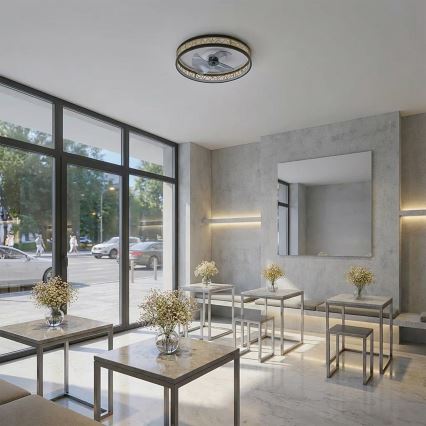 Brilagi - LED-himmennettävä kattotuuletin LED/34W/230V 50 cm musta/kulta + kaukosäädin