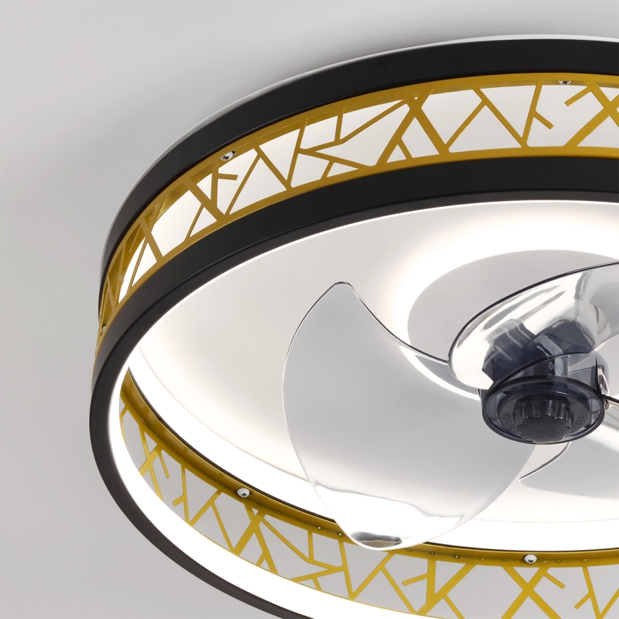 Brilagi - LED-himmennettävä kattotuuletin LED/34W/230V 50 cm musta/kulta + kaukosäädin