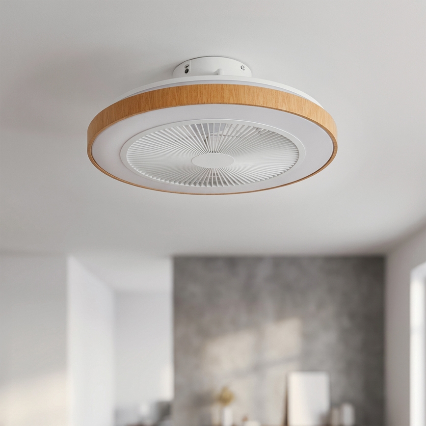 Brilagi - himmennettävä LED-kattotuuletin LED/38W/230V 3000-6500K halkaisija 50 cm valkoinen/ruskea + kaukosäädin