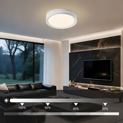 Brilagi - LED-himmennettävä kattovalaisin KREON LED/54W/230V 3000-6000K valkoinen, halkaisija 38 cm + kaukosäädin