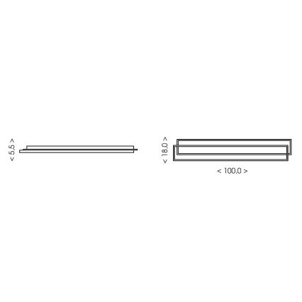 Brilagi - Himennettävä LED-kattovalaisin OUTLINE LED/90W/230V 3000-6000K 18x100 cm valkoinen/musta + kaukosäädin