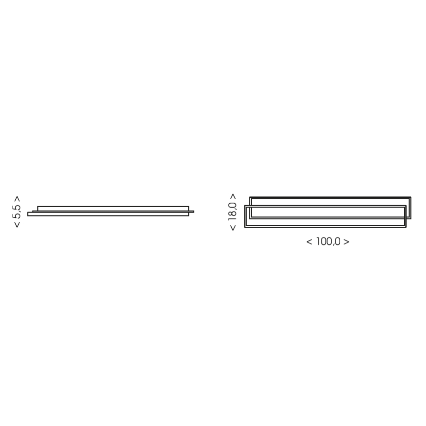 Brilagi - Himennettävä LED-kattovalaisin OUTLINE LED/90W/230V 3000-6000K 18x100 cm valkoinen/musta + kaukosäädin