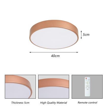 BRILAGI - Himmennettävä LED-kattovalaisin POOL LED/48W/230V 3000–6000K halkaisija 40 cm pronssi + kaukosäädin