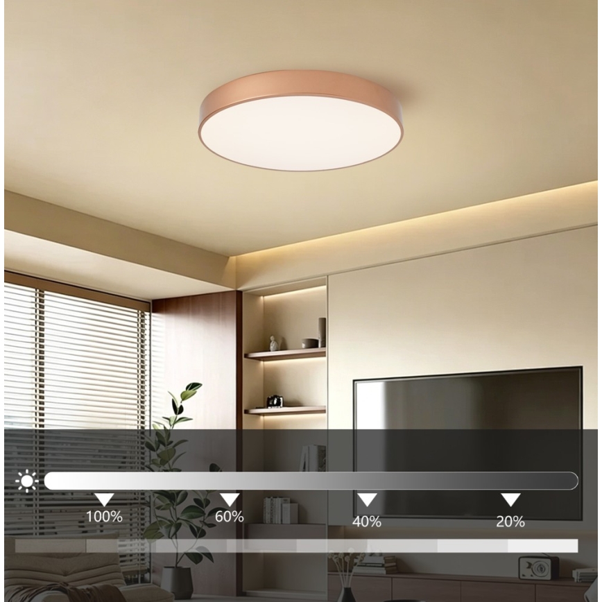 BRILAGI - himmennettävä LED-kattovalaisin POOL LED/60W/230V 3000-6000K halkaisija 50 cm pronssinvärinen + kaukosäädin