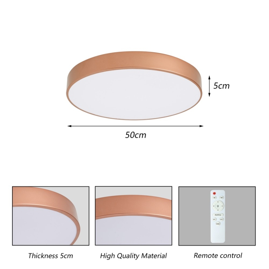 BRILAGI - himmennettävä LED-kattovalaisin POOL LED/60W/230V 3000-6000K halkaisija 50 cm pronssinvärinen + kaukosäädin