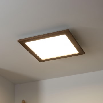 Brilagi - Himennettävä LED-kattovalaisin SLIMFRAME WOOD LED/36W/230V 49,5x49,5 cm 3000-6000K tummanruskea + kaukosäädin