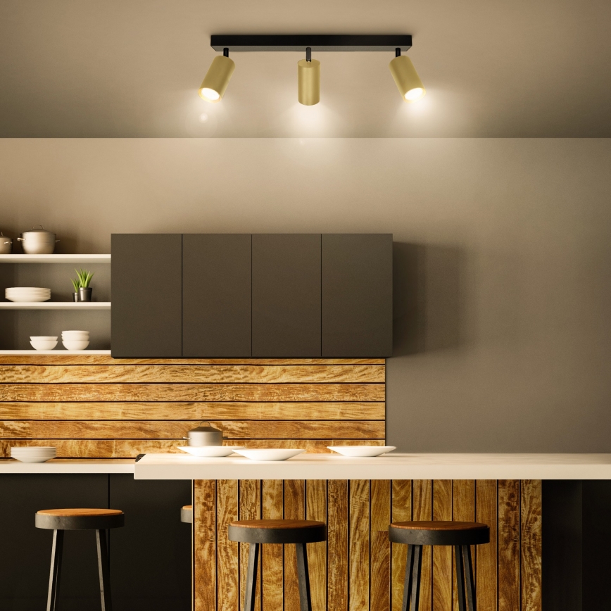 Brilagi - LED-himmennettävä kohdevalaisin SELE GOLDEN 3xGU10/6W/230V 3000K musta/kultainen