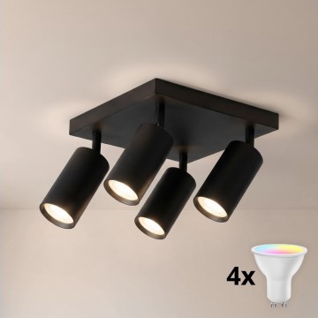 BRILAGI - himennettävä LED RGBW-kohdevalaisin SELE SQUARE 4xGU10/6,5W/230V 2700-6500K musta