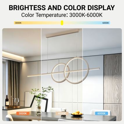 BRILAGI - Himennettävä LED-riippuvalaisin kaapelilla SIGNATURE LED/53W/230V 3000-6000K 120 cm beige+ kaukosäädin