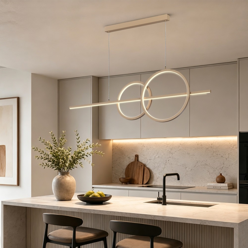 BRILAGI - Himennettävä LED-riippuvalaisin kaapelilla SIGNATURE LED/53W/230V 3000-6000K 120 cm beige+ kaukosäädin