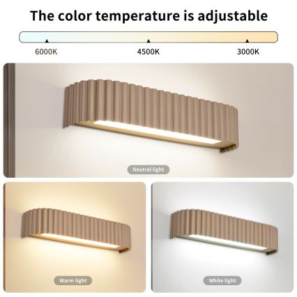 BRILAGI - himmennettävä LED-seinävalaisin FALCON MODERN LED/14W/230V 3000-6000K 40 cm beige + kaukosäädin