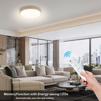 Brilagi - himmennettävä LED-kattovalaisin POOL LED/36W/230V 3000-6000K Ø 30 cm beige + kaukosäädin