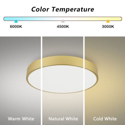 Brilagi - himmennettävä LED-kattovalaisin POOL LED/60W/230V 3000-6000K halkaisija 60 cm kultainen + kaukosäädin