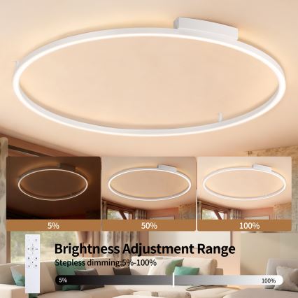 Brilagi - LED-himmennettävä kattovalaisin PORTOFINO LED/85W/230V 3000-6000K halkaisija 120 cm valkoinen + kaukosäädin
