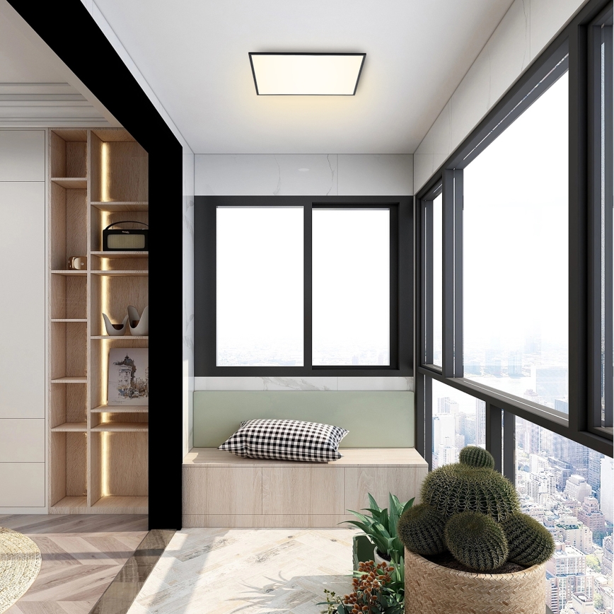 Brilagi - SLIMFRAME himmennettävä LED-kattovalaisin LED/36W/230V 45x45 cm 3000-6000K musta + kaukosäädin