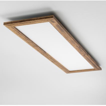 Brilagi - Himmennettävä LED-kattovalaisin SLIMFRAME WOOD LED/58W/230V 124x33,7 cm 3000-6000K ruskea + kaukosäädin