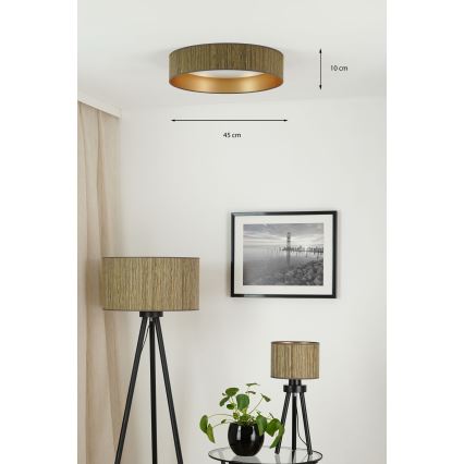 Brilagi - VEGAS SHINE himmennettävä LED-kattovalaisin LED/24W/230V Ø 45 cm 3000/4000/6500K oljenruskea/kultainen + kaukosäädin