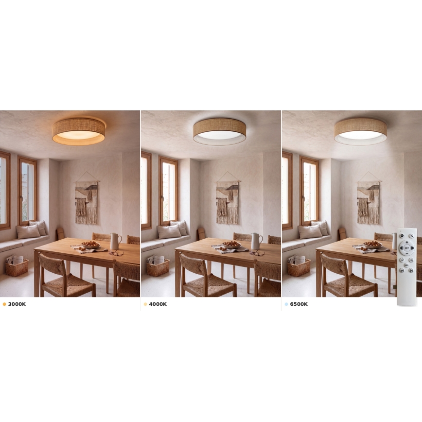 BRILAGI - LED-himmennettävä kattovalaisin VELVET SMART VARI LED/24W/230V 3000-6500K halkaisija 45 cm beige + kaukosäädin