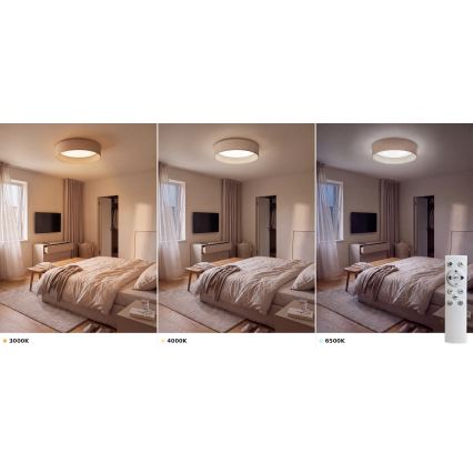 Brilagi - Himennettävä LED-kattovalaisin VELVET SMART VARI LED/24W/230V 3000-6500K halkaisija 45 cm beige + kaukosäädin
