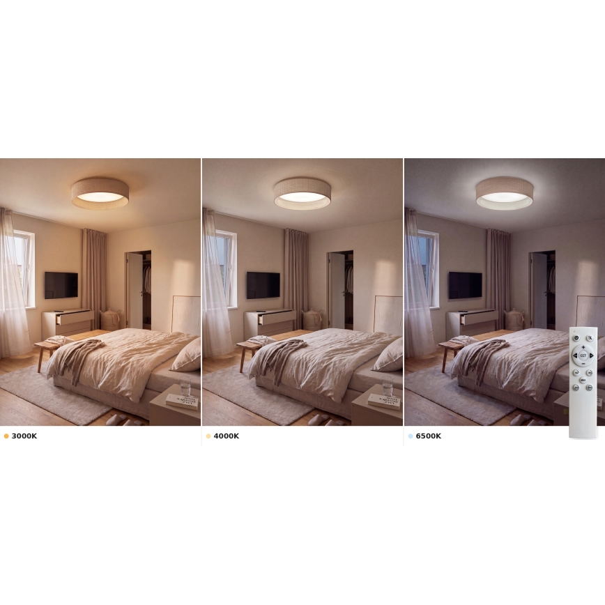 Brilagi - Himennettävä LED-kattovalaisin VELVET SMART VARI LED/24W/230V 3000-6500K halkaisija 45 cm beige + kaukosäädin
