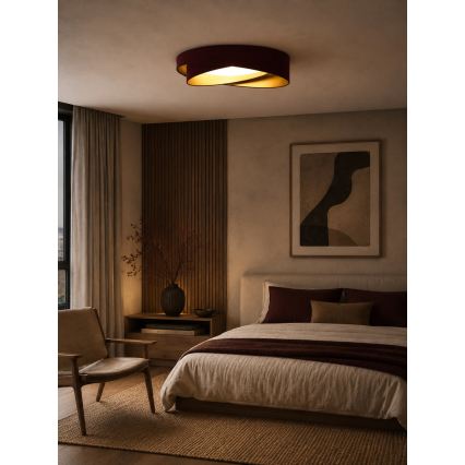 BRILAGI - LED himmennettävä kattovalaisin VELVET TWIST LED/36W/230V 3000-6000K halkaisija 65 cm Wi-Fi Tuya Beacon viininpunainen/kulta + kaukosäädin