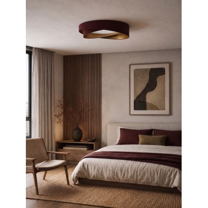 BRILAGI - LED himmennettävä kattovalaisin VELVET TWIST LED/36W/230V 3000-6000K halkaisija 65 cm Wi-Fi Tuya Beacon viininpunainen/kulta + kaukosäädin