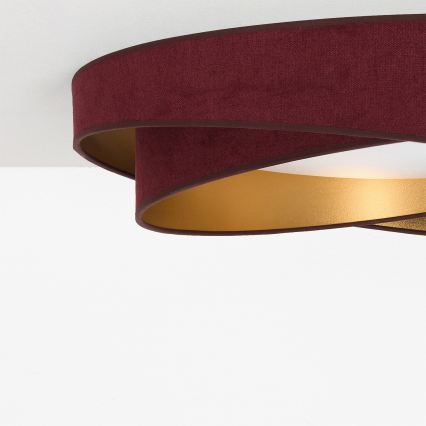 BRILAGI - LED himmennettävä kattovalaisin VELVET TWIST LED/36W/230V 3000-6000K halkaisija 65 cm Wi-Fi Tuya Beacon viininpunainen/kulta + kaukosäädin