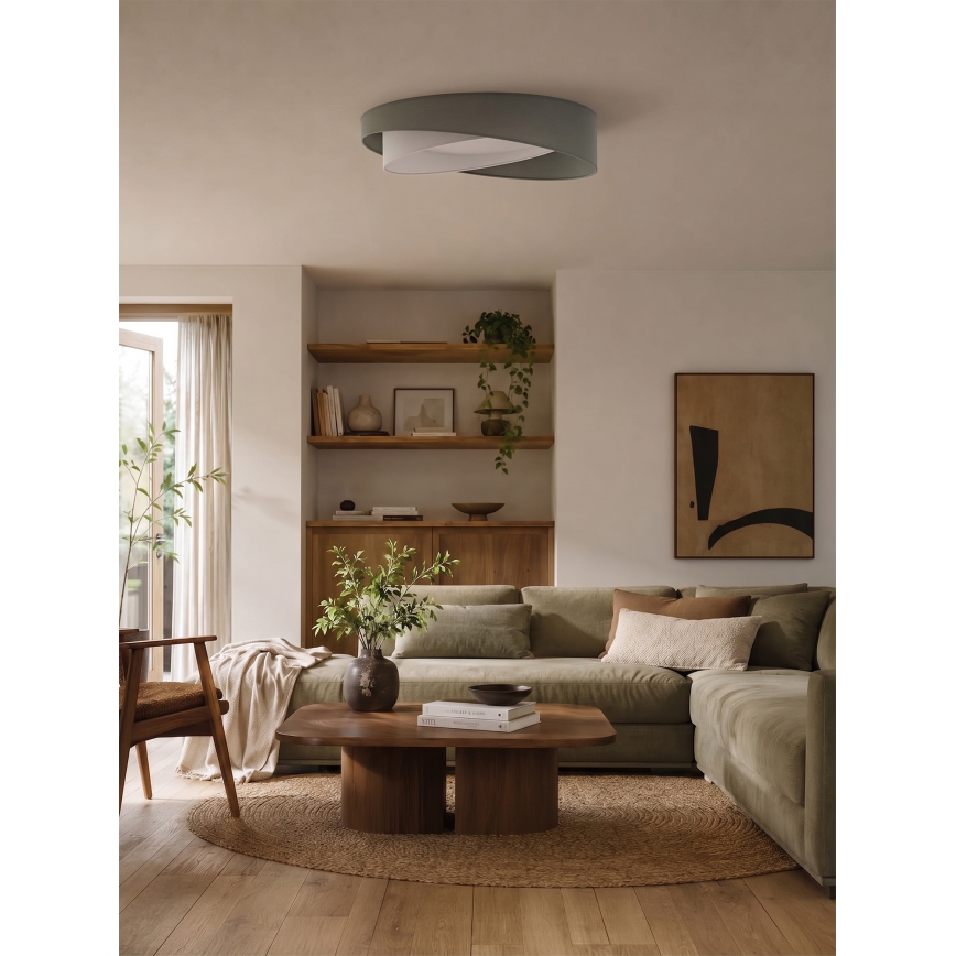 BRILAGI - LED himmennettävä kattovalaisin VELVET TWIST LED/36W/230V 3000-6000K Ø 65 cm Wi-Fi Tuya Beacon vihreä/valkoinen + kaukosäädin