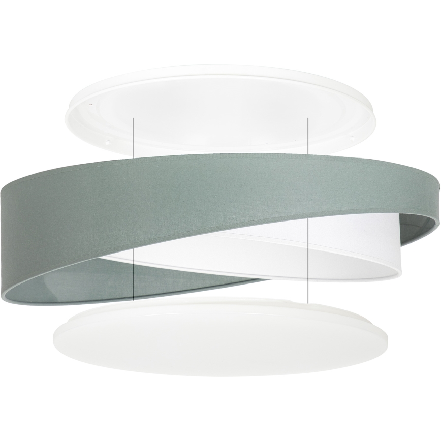 BRILAGI - LED himmennettävä kattovalaisin VELVET TWIST LED/36W/230V 3000-6000K Ø 65 cm Wi-Fi Tuya Beacon vihreä/valkoinen + kaukosäädin