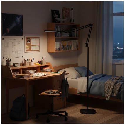 BRILAGI - LED himmennettävä joustava lattiavalaisin VARIO LED/14W/230V 3000-6000K 157 cm musta