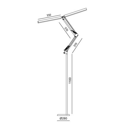 BRILAGI - LED himmennettävä joustava lattiavalaisin VARIO LED/14W/230V 3000-6000K 157 cm musta