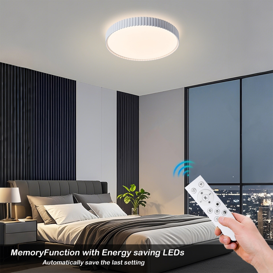 Brilagi - LED-himmennettävä kattovalaisin CORVO LED/54W/230V 3000-6000K valkoinen Ø 40 cm + kaukosäädin