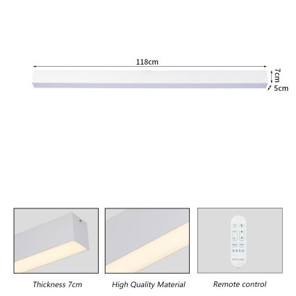 Brilagi - SLEEKLINE SMART LED himmennettävä kattovalaisin LED/40W/230V 3000-6000K Wi-Fi Tuya valkoinen + kaukosäädin