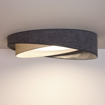 BRILAGI - Himmennettävä kattovalaisin VELVET TWIST LED/36W/230V 3000-6000K Ø 65 cm Wi-Fi Tuya Beacon harmaa/kerma + kaukosäädin
