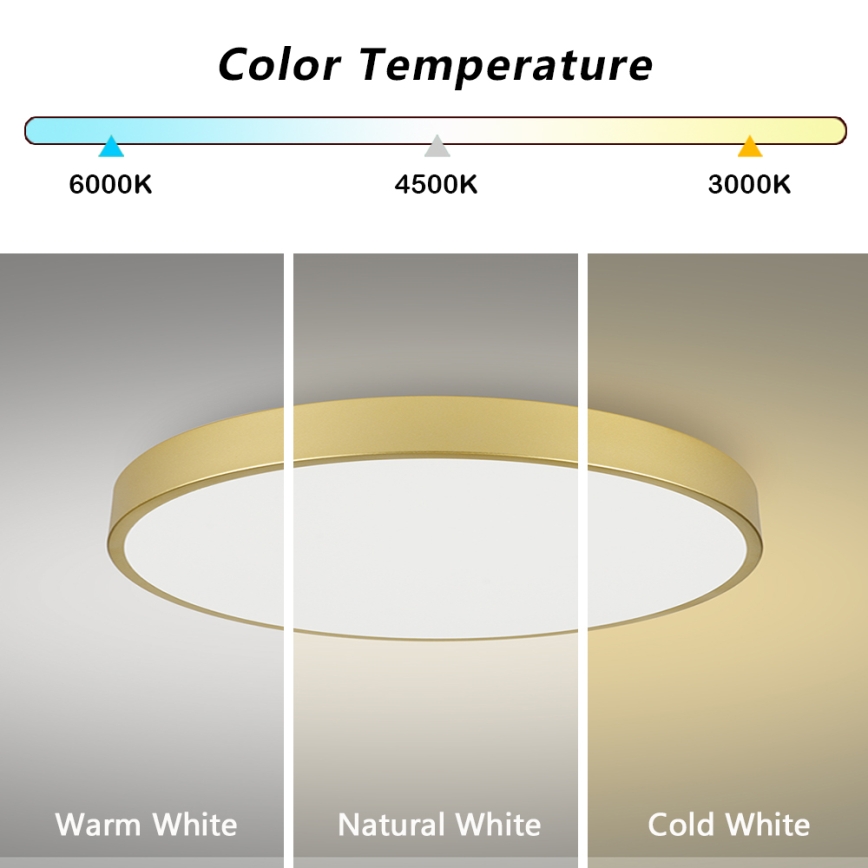 Brilagi - himmennettävä LED-kattovalaisin POOL SMART LED/128W/230V 3000-6000K 100 cm kultainen Wi-Fi Tuya + kaukosäädin
