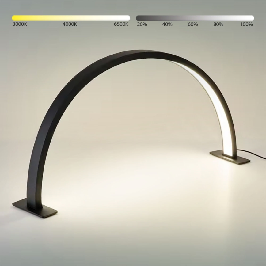 Brilagi - Himmennettävä LED-kaareva pöytävalaisin RADIO LED/30W/24/230V 3000/4000/6500K musta