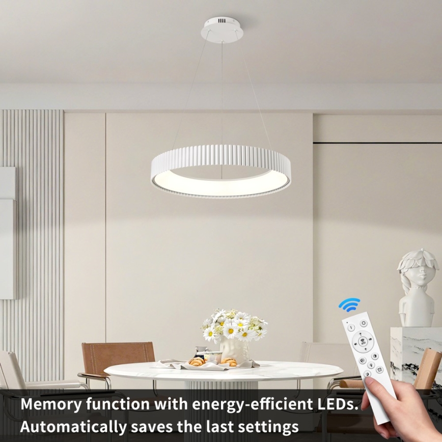 BRILAGI - Himennettävä riippuvalaisin vaijerilla FALCON MODERN LED/54W/230V 3000-6000K halkaisija 60 cm valkoinen + kaukosäädin