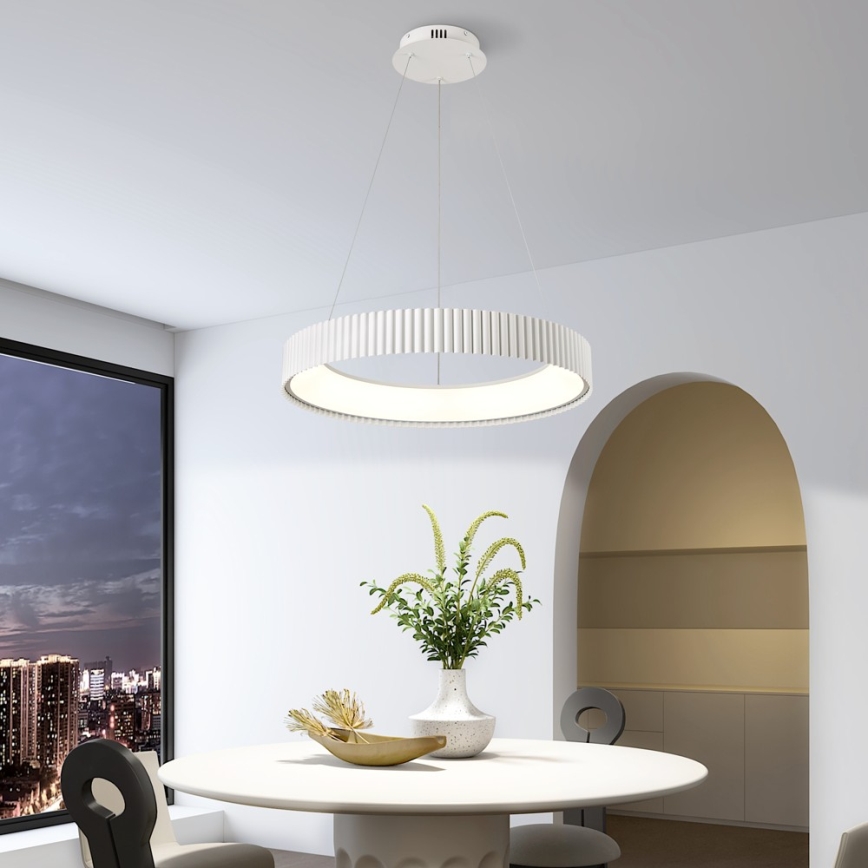 BRILAGI - Himennettävä riippuvalaisin vaijerilla FALCON MODERN LED/54W/230V 3000-6000K halkaisija 60 cm valkoinen + kaukosäädin