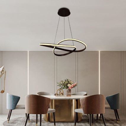 Brilagi - Himmennettävä LED-kattokruunu johdossa COSMOWAVE LED/70W/230V 3000-6500K ruskea + kauko-ohjaus