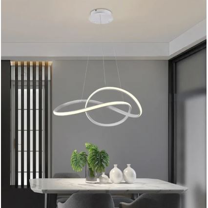 Brilagi - Himmennettävä LED-kattokruunu johdossa COSMOWAVE LED/70W/230V 3000-6500K valkoinen + kauko-ohjaus